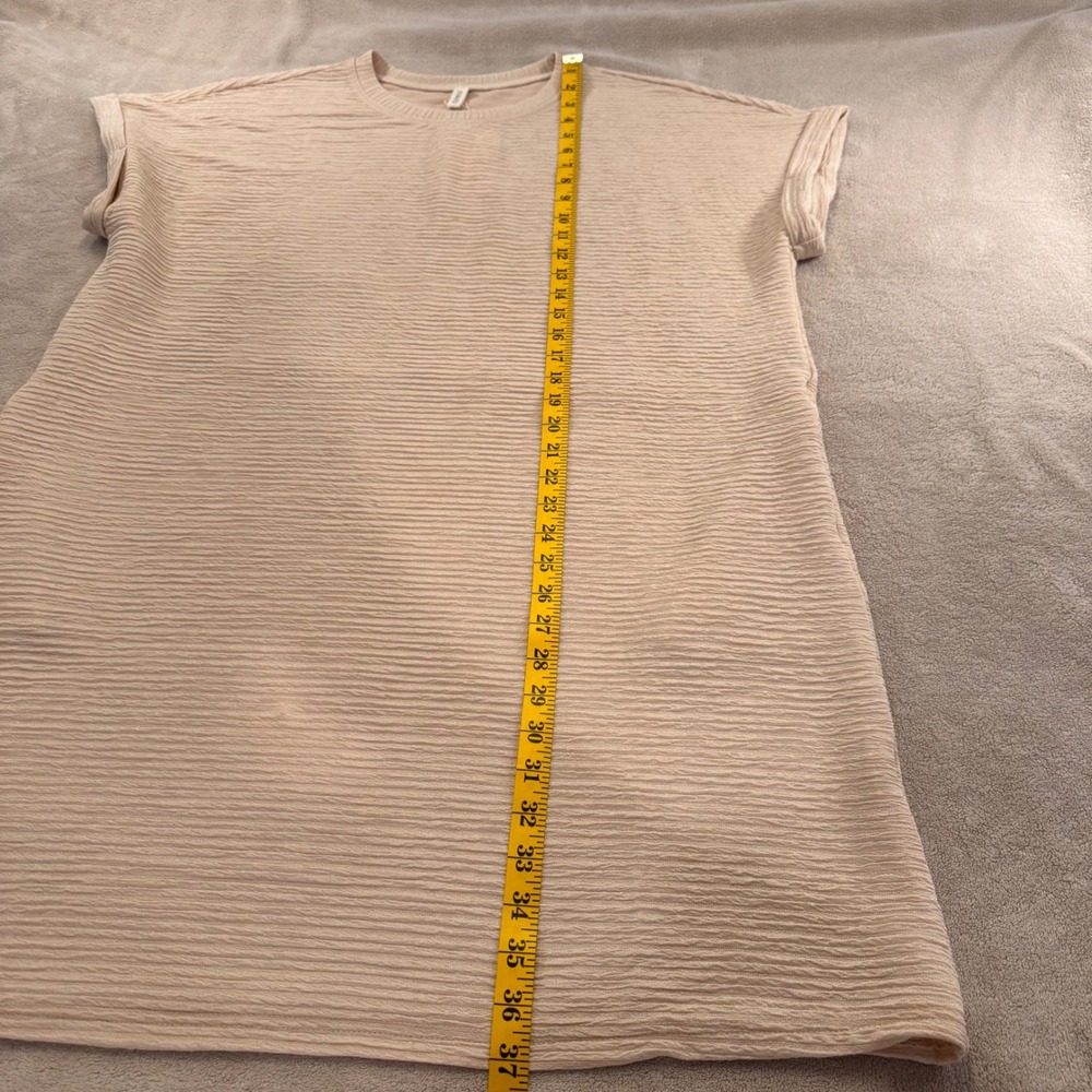NWT Neutral Textured Shift Dress Coastal Quiet Luxury Minimalist Resort 2XL - Picture 5 of 10